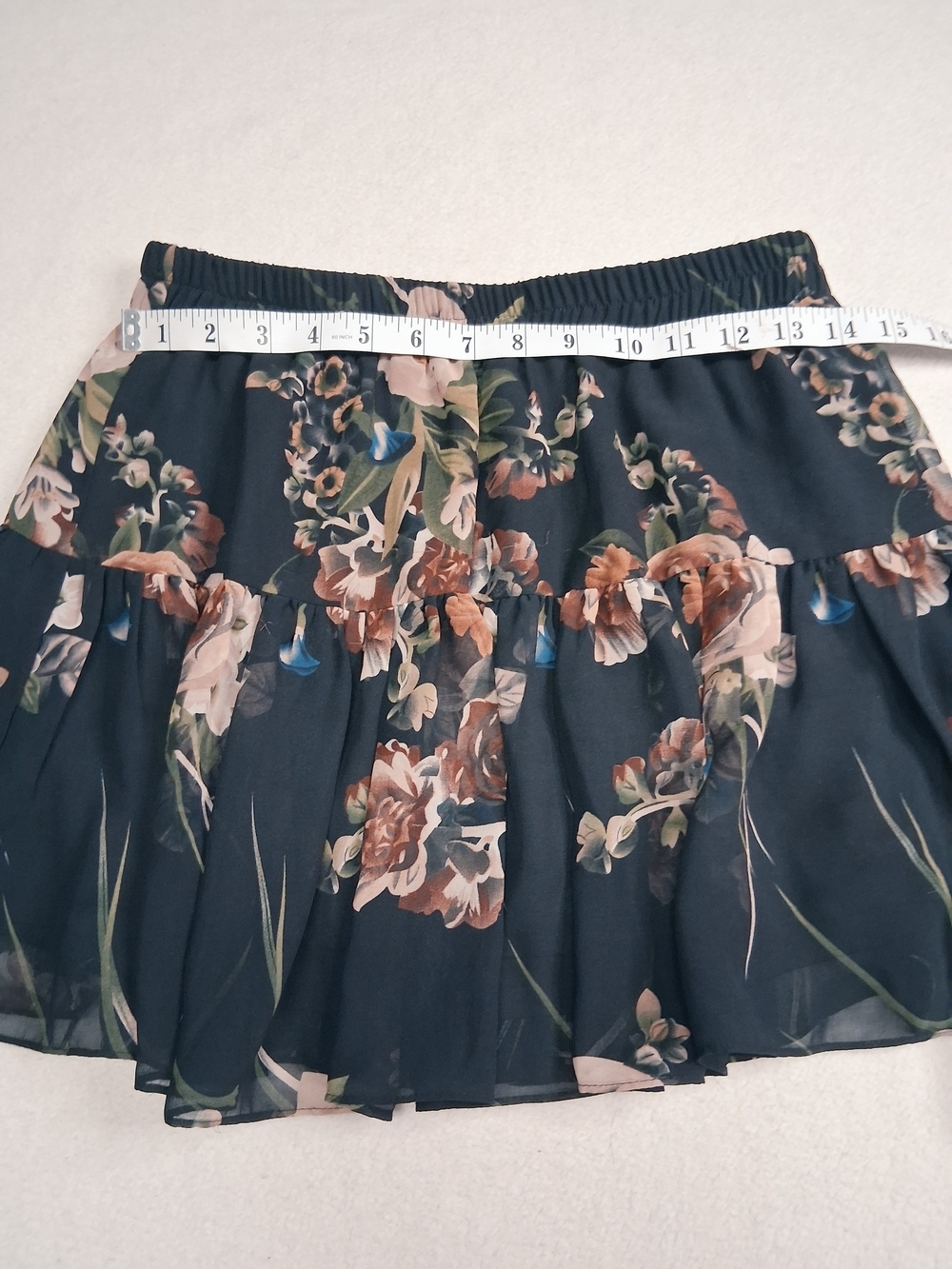 Garage Black Floral Skater Skirt with Pink and Green Details - Picture 4 of 6
